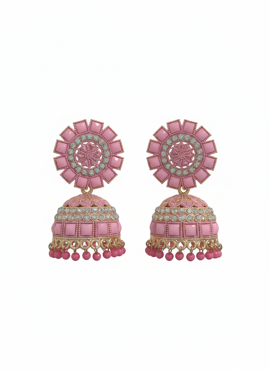 Blush Noor Jhumkas