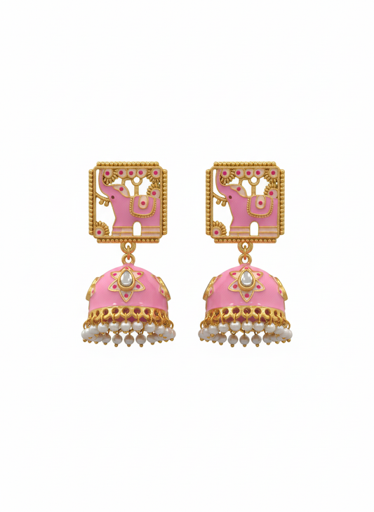 Royal Meenakari Jhumkas