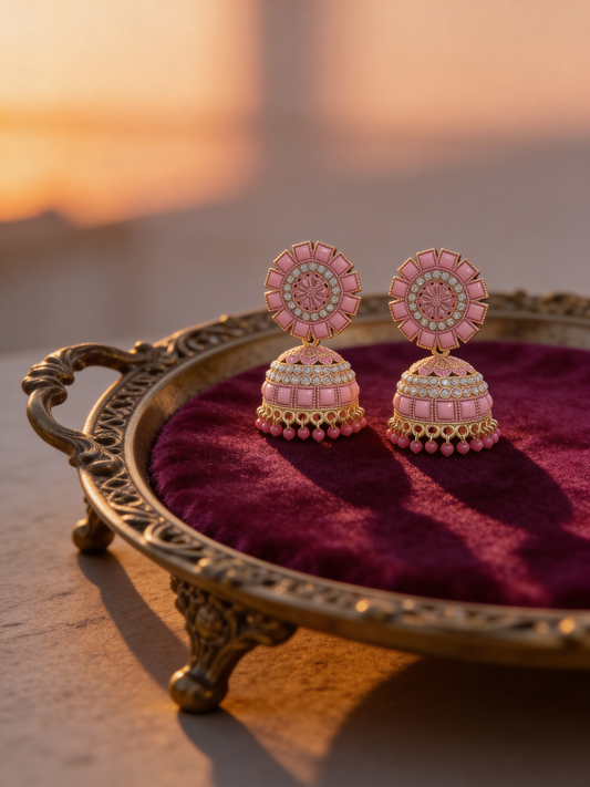 Blush Noor Jhumkas