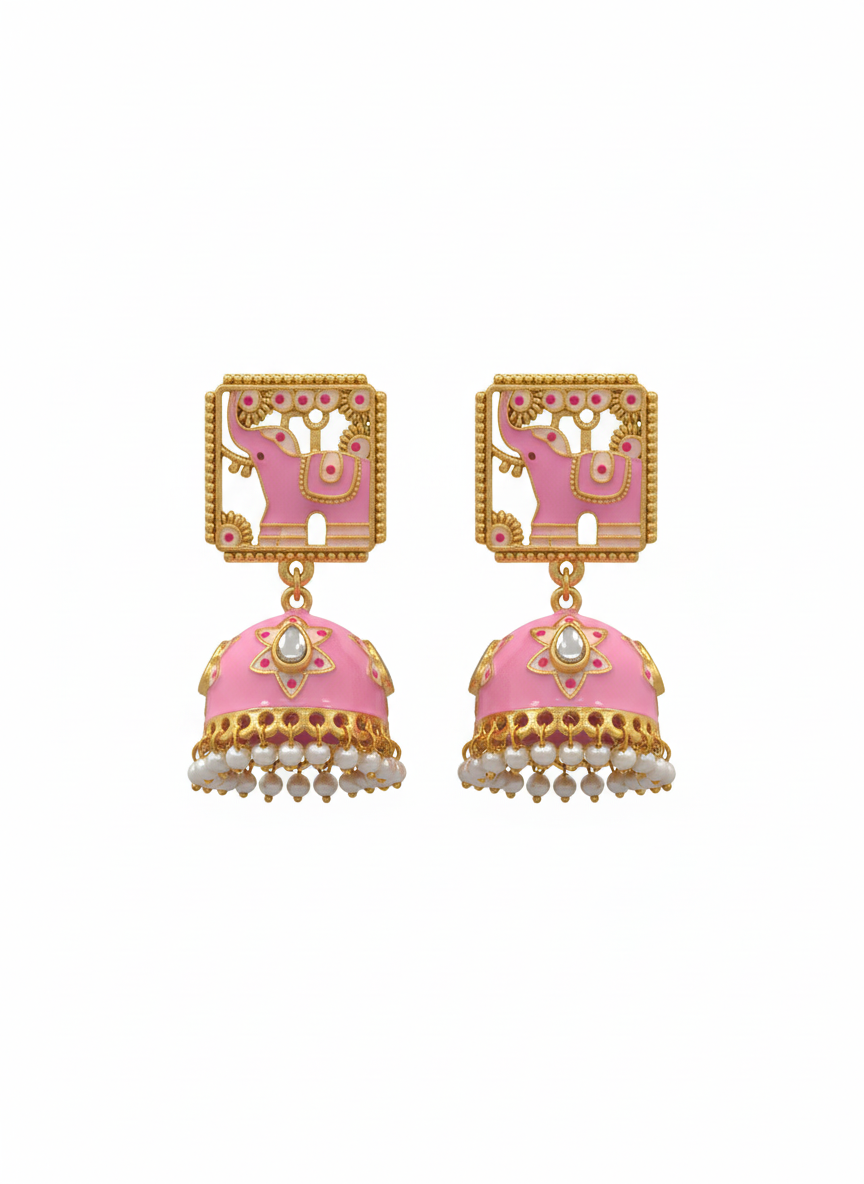 Royal Meenakari Jhumkas