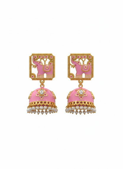 Royal Meenakari Jhumkas