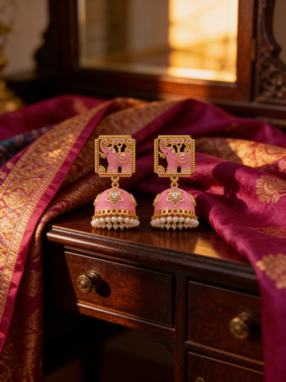 Royal Meenakari Jhumkas